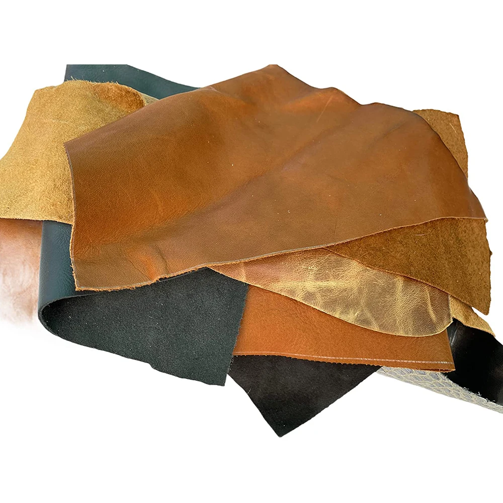leather scrap for sale Real Cowhide Leather Scrap for Crafting Remnants from Furniture Making Soft and Flexible and Sizes