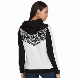 Sudadera con capucha de bloque a la moda para mujer, jersey con cordón para chicas, Sudadera con capucha de manga regular - Product Image 2