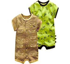 Mono estampado unisex para bebés y niños, ropa para recién nacidos, estilo de algodón de verano con lindo broche dado al azar - Product Image 2