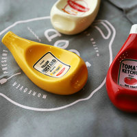 Créatif En Céramique Bouteille de Sauce Soja En Forme De Sauce Trempette/Condiment Plat De Trempage
