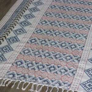 הודי בלוק מודפס כותנה שטיחים Boho בית שטיחים לסלון