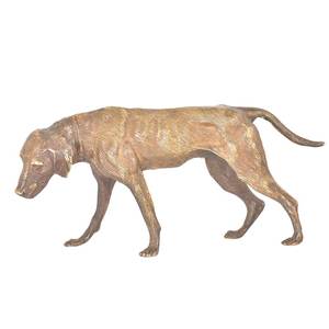 แฮนด์เมดทองทองเหลืองยืนล่าสัตว์สุนัขสุนัขประติมากรรมรูปปั้นงบชิ้นตกแต่งรายการของขวัญ - Product Image 2
