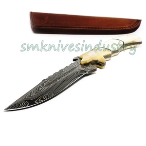 Custom Handmade Damascus Steel Knife Camel Bone Handle Durable Survival Hunting Bowie Knife (12" Inches OEM Available) (smk1708) - Product Image 4