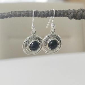 Wholesale 925 Sterling Silver Christian Bohemian <b>Earrings</b> with Black Onyx Gemstone Creative Design for Wedding Party or Gift - Product Image 2