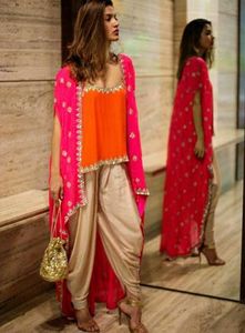 Designer indien/pakistanais-fête-l'usure élégant dhoti robe avec beau travail applique pour la fête/mariage = 2020 - Product Image 2