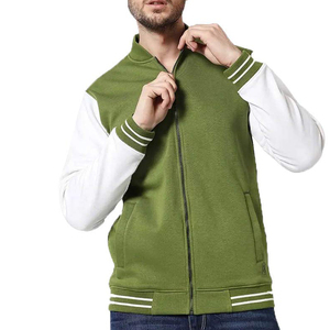 Blouson bomber de baseball pour hommes, logo imprimé personnalisé, en polyester uni, noir, vente en gros - Product Image 6