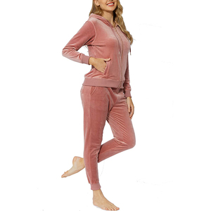 ชุดวอร์มผู้หญิง2ชิ้น,ชุดครอปพร้อมกางเกงเสื้อผู้หญิง - Product Image 1