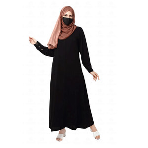 Abaya ชุดเดรสแฟชั่นของผู้หญิง,ชุดอาบายามุสลิมแขนยาวสีดำแบบลำลองสวยที่สุดดีไซน์ใหม่ล่าสุดปี2022 - Product Image 3