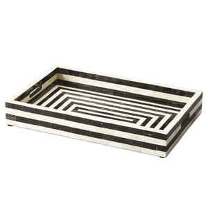 Plateau de service rectangulaire en bois naturel, fait à la main de haute qualité avec incrustation d'os, pour les restaurants à domicile d'hôtel de style indien, nouvelle collection - Product Image 3