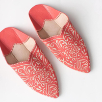 Chaussures plates de luxe pour femmes, style Babouche, en cuir véritable corail, légères, anti-odeur, résistantes à l'usure, pour intérieur et extérieur, collection Paleo Chic
