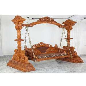 Gujarati boda madera artesanía columpio boda tradicional madera Sangeet escenario columpio boda india antiguo columpio venta EE. UU. - Product Image 1