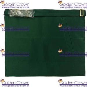 Delantal de cuero Scottish Rite Master Mason, Regalia masónica bordada a mano con insignia para coser, Color verde - Product Image 6