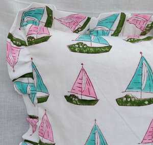 Floral Print Indian Cotton <b>Cushion</b> Cover in Pure Cotton - Product Image 2