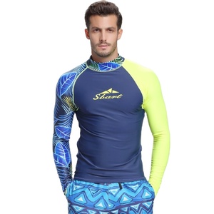 Chaleco de manga larga para hombre, camisa de compresión con estampado de sublimación, Rashie UPF50 +, resistente al cloro, para surf - Product Image 1