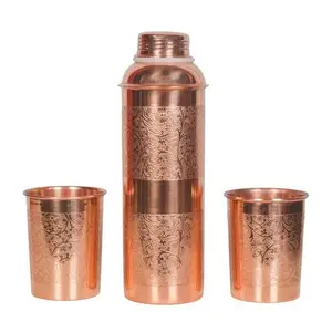 Garrafa de água de cobre fabricante e expositor de designer 100% pureza garrafa de água e garrafas de armazenamento