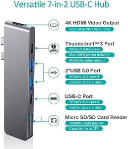 Nouveau style <span class=keywords><strong>Hub</strong></span> <span class=keywords><strong>USB</strong></span> 3.1 avec charge PD, <span class=keywords><strong>USB</strong></span>-C, 7 ports multifonctions, 7 en 1, <span class=keywords><strong>Hub</strong></span> <span class=keywords><strong>USB</strong></span>-C pour <span class=keywords><strong>Macbook</strong></span> Pro - Product Image 5