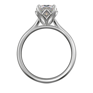 14K Oro Blanco clásico redondo brillante corte punta ajuste 0.50Ct diamante natural real solitario anillo de bodas - Product Image 2