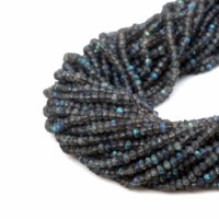 Perles de pierres précieuses de qualité supérieure, labradorite grise bleue feu, facettées, rondes, 3 mm-4 mm, pour la fabrication de bijoux, fournisseur tiers