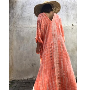 Cravate teint à la main, pour femmes, Kaftan, tenue longue de styliste, Miami, nouvelle collection été - Product Image 4