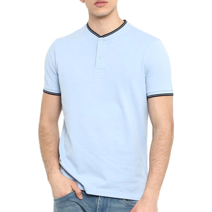 T-shirt uni à manches courtes en coton confortable pour hommes, col en O, vente en gros et en ligne en usine - Product Image 1