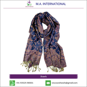 Factory Wholesale Direct Supplier of CRAFTSHUB Viscose Material Long <b>Pashmina</b> Shawl for Men - Product Image 2