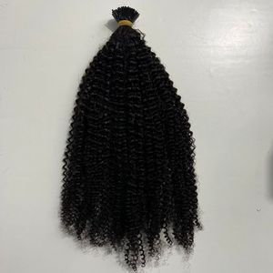 Extensiones de cabello I-tip Kinky Curly Color natural HAIR 100% HUMAN NON REMY HAIR hasta 32 ''precio al por mayor envío rápido - Product Image 4