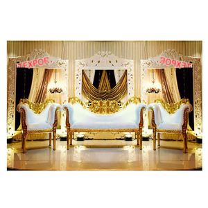Conjunto de sofá moderno de oro blanco, muebles musulmanes de boda, sillas de mejor diseño - Product Image 1