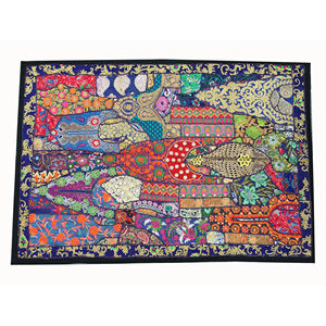 Patchwork indien fait de saris vintage pour décor mural hippie bohème, vente en gros - Product Image 1