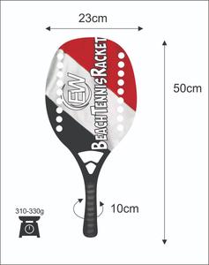 ไม้เทนนิสชายหาดแบบกำหนดเอง คาร์บอนไฟเบอร์/ไม้พายคาร์บอน พร้อมโลโก้และสีที่คุณต้องการ น้ำหนัก 310-330 กรัม ความยาว 50 ซม. - Product Image 3