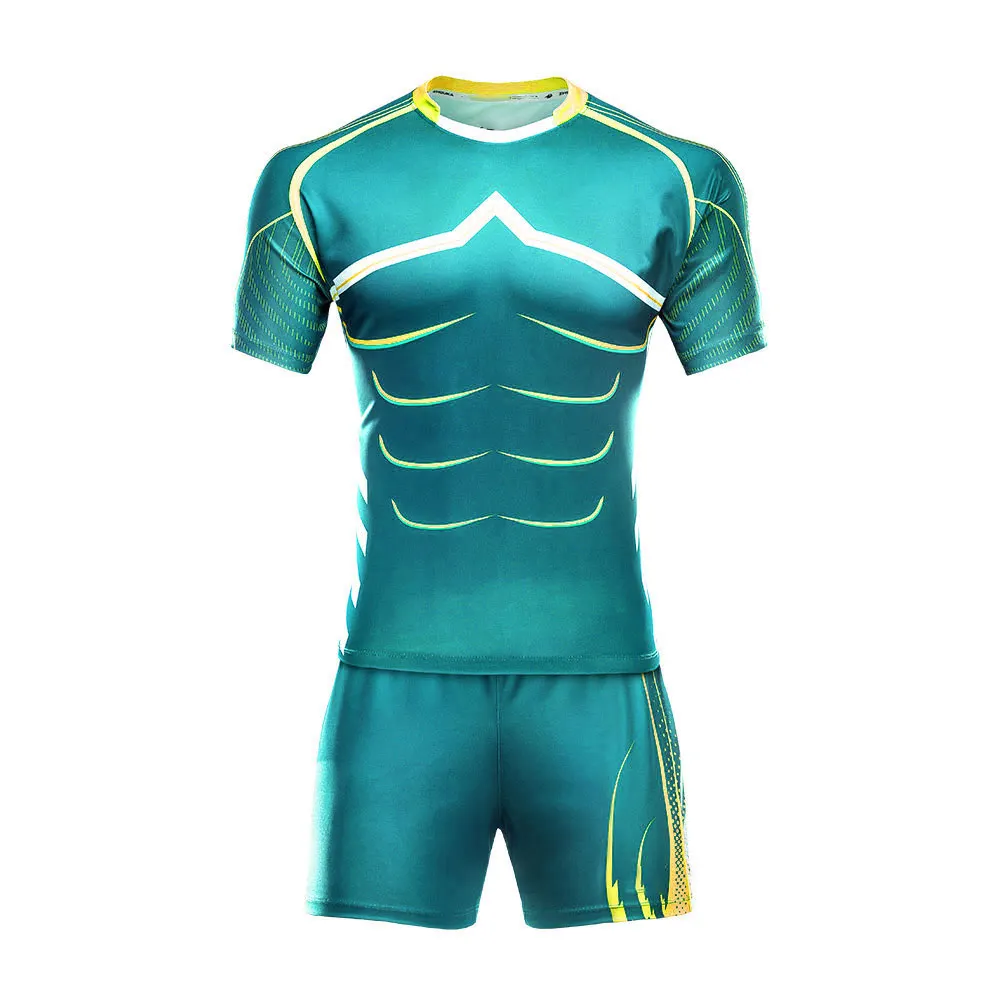 Volledige Gedrukt Goed Ontwerp Rugby Uniform Top Selling Rugby Uniform Set Gebruik Voor Mannen