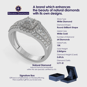 Compra en línea de anillos de moda con diamantes de oro blanco de 10K, regalo empaquetado a buen precio - Product Image 3