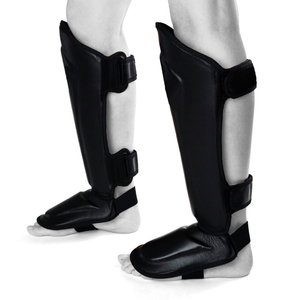 Espinillera con doble acolchado de cuero genuino para hombres y mujeres, protector de boxeo, precio al por mayor de fábrica - Product Image 2