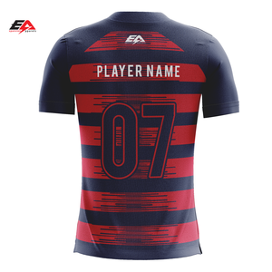 Uniforme de football en polyester de haute qualité Sublimation personnalisée Chemise de football Style supérieur Logo Nom Adultes Fans Joueurs Bas quantité minimale de commande - Product Image 3