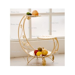 ตะกร้าผลไม้สีทอง2ชั้นตะกร้าเก็บผักรูปทรงและขนาดที่กำหนดเองได้ - Product Image 5