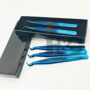 Nouvelle pince à épiler Plasma bleue pour extensions de cils pince à cils en acier inoxydable avec Logo durable pointu pince à cils en vison - Product Image 5