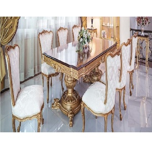 Muebles exclusivos para comedor en pulido brillante Conjunto de muebles exclusivos para comedor Mesa de comedor de lujo DST Muebles para el hogar - Product Image 1