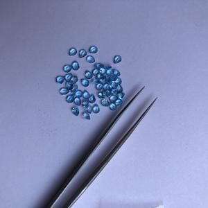 3mm 4mm Natural suizo azul Topacio piedra facetada pera corte suelto piedras preciosas cabujón venta al por mayor mejor precio del fabricante en línea - Product Image 2