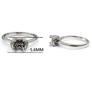 HongKong Venta caliente Diseño personalizado 18K Oro blanco sólido Real Diamond Solitaire 0.8cts Centro Semi Mount Anillo de compromiso para mujeres - Product Image 2
