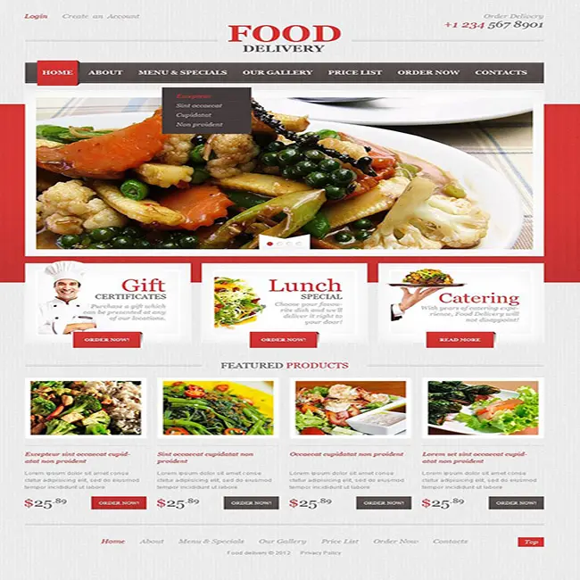Food and Groccery Responsive Website