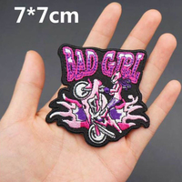 Patchs brodés à repasser Lady Rider, badge Bad Girl, accessoires de décoration pour veste en cuir de motard, appliques