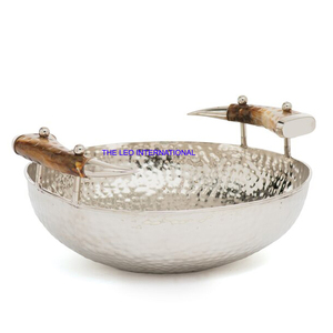 <b>Iron</b> Metal Decorative Bowl Round Shape New Stylish Modern Fashionable Kitchen Table Top Accessories Bowl - Product Image 6