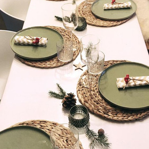 Tapis de Table à manger, texture personnalisable à base de jacinthe d'eau, dessous de verre naturels, vente en gros - Product Image 2