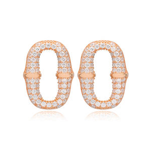 Pendientes de piedra transparente geométrica a la moda, joyería de plata de ley 925 hecha a mano turca - Product Image 2