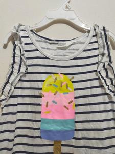 เสื้อยืดตัวยาวมีระบายสำหรับเด็กผู้หญิงเสื้อลำลองแขนกุดมีระบายสำหรับเด็ก - Product Image 5