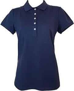 Bleu marine 100% coton pour col polo T-shirt à manches courtes pour femmes de haute qualité décontracté grande taille Anti-rides compressé tricoté - Product Image 6