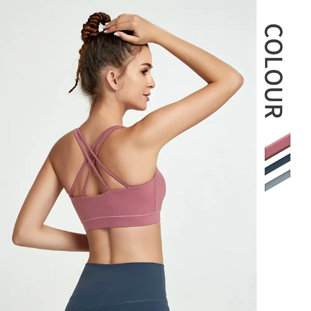 Ladies Sexy Bra With Zipper, Professional Shockproof Breathable Non-tempered Running Vest, Yoga Sports Underwear In Best Quality