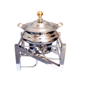 Catering <b>Server</b> Chafing Dish Silver Finishing Wedding Party Decorative Hammered <b>Food</b> Serving Chafing Dish - Product Image 1