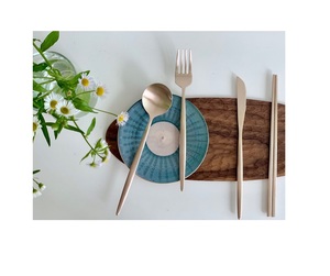 Brass Spoon <b>Set</b> Latest Design Handle Brass Spoon Gold Color <b>Set</b> of Real Size Spoon and Customized Size <b>for</b> <b>Sale</b> - Product Image 1