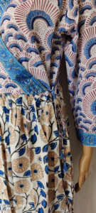 เดรสสไตล์วินเทจของผู้หญิงชุดกิโมโนยาวคาฟตันชุดคลุมผ้าฝ้ายอินเดียแบบดั้งเดิมใหม่พิมพ์ลายบล็อกมือฤดูร้อนธรรมชาติที่ยั่งยืน - Product Image 4