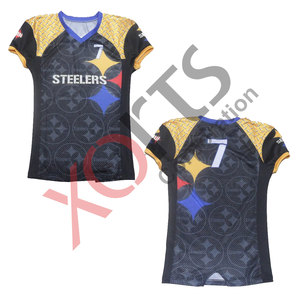 Venta al por mayor Agujeros transpirables Dull Sapndex & Matt Mesh Plus Size Youth Tackle Twill Fútbol americano Jersey bordado Top Jersey - Product Image 5
